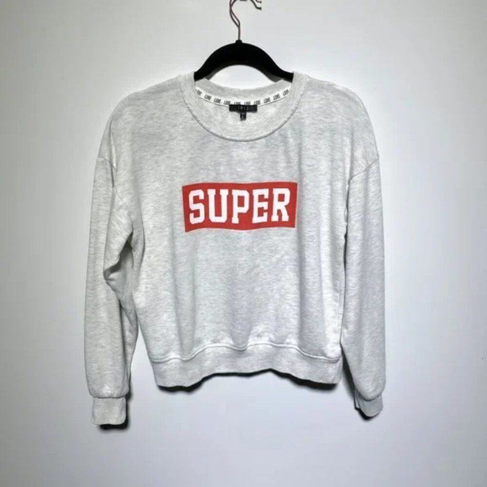 Iris Light Grey‎ Women's Sweatshirt with Super Front Detail Size L